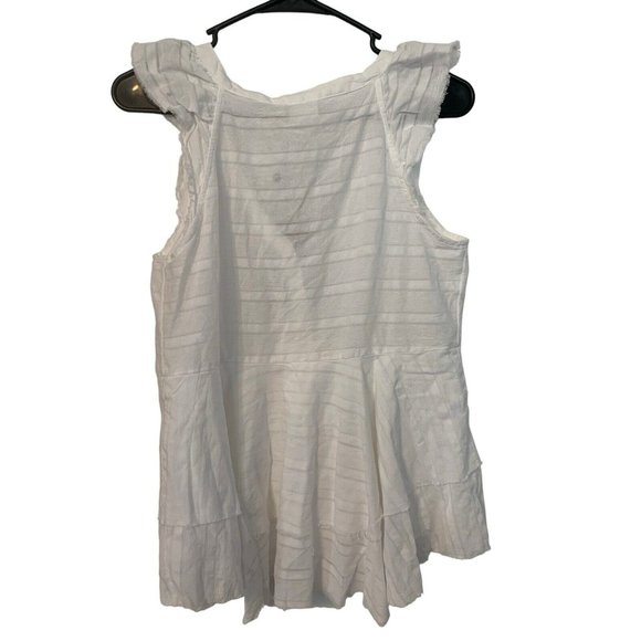 True Craft:  Women’s Top White Cap Sleeve Button Front High Low Size Small  NWT - Picture 3 of 5